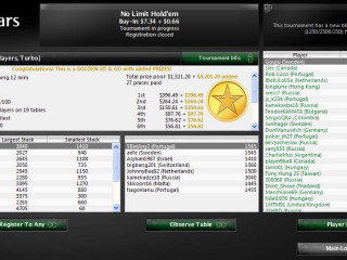 PokerStars istabā sākušies zelta Sit&Go turnīri