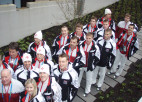 Foto: Latvijas izlases hokejisti olimpiskajā ciematā