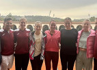 Zvaigžņotā Latvijas sieviešu tenisa izlase ierodas Portugālē un uzzina pretinieces