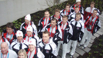 Latvijas izlases hokejisti olimpiskajā ciematā