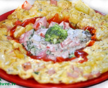 Kabaču omlete ar pārsteigumu