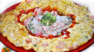 Kabaču omlete ar pārsteigumu