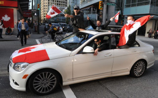 Foto: Kanādas fani priecājas un līksmo