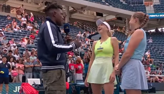 Video: Ostapenko cer uz repera klātbūtni "US Open" dubultspēļu finālā