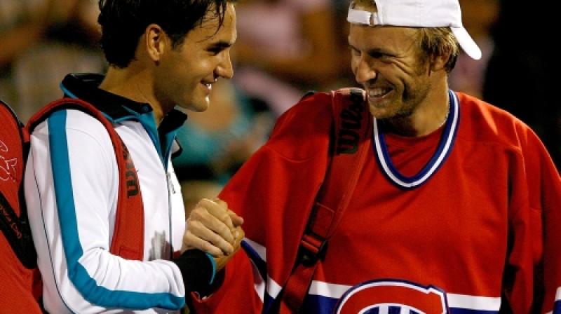 Rodžers Federers un Frederiks Nīmaijers
Foto: AFP