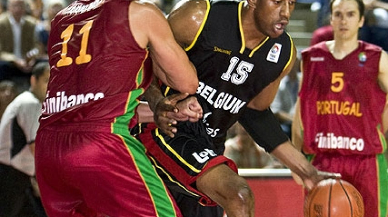 DJ Mbenga Beļģijas izlasē NBA čempiona cienīgu spēli nerāda, bet komandai veicas labi.
Foto: fibaeurope.com