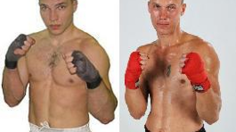 Dmitrijs Kaļmus un Mareks Lavrinovičs
Foto: fightclub.lv