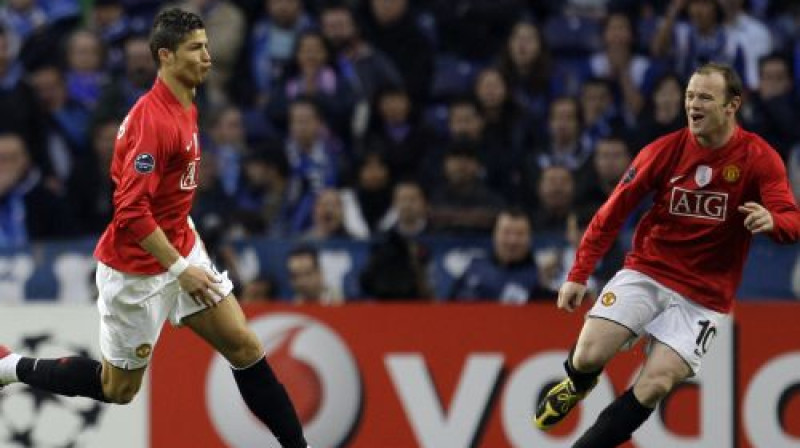 Krištianu Ronaldu un Veins Rūnijs ''Manchester United'' sastāvā
Foto: AFP/Scanpix