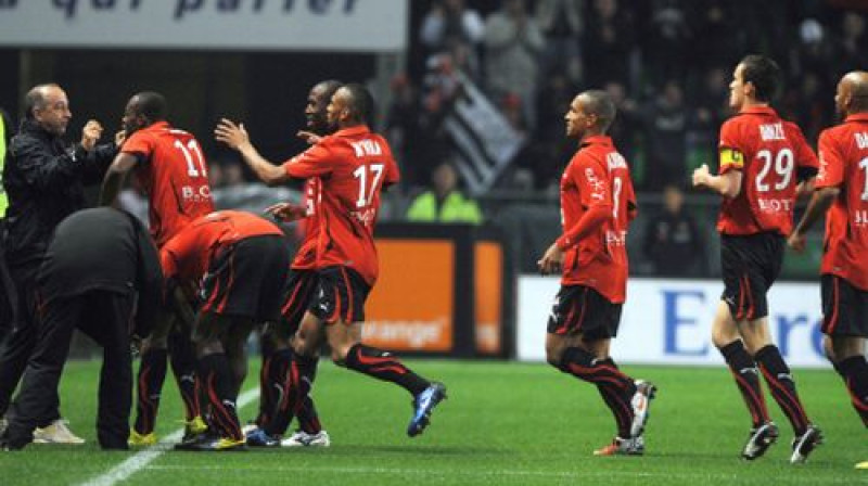 "Rennes" atzīmē vārtu guvumu
Foto: AFP/Scanpix