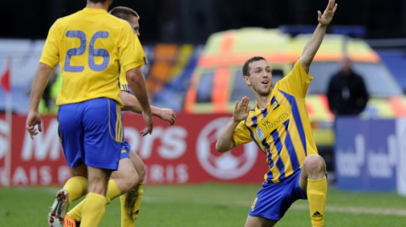 FK "Ventspils" futbolisti iekļuva UEFA Eiropas līgas kvalifikācijas turnīra 3. kārtā un uzspodrināja arī Latvijas virslīgas prestižu. 
Foto: Romāns Kokšarovs, Sporta Avīze