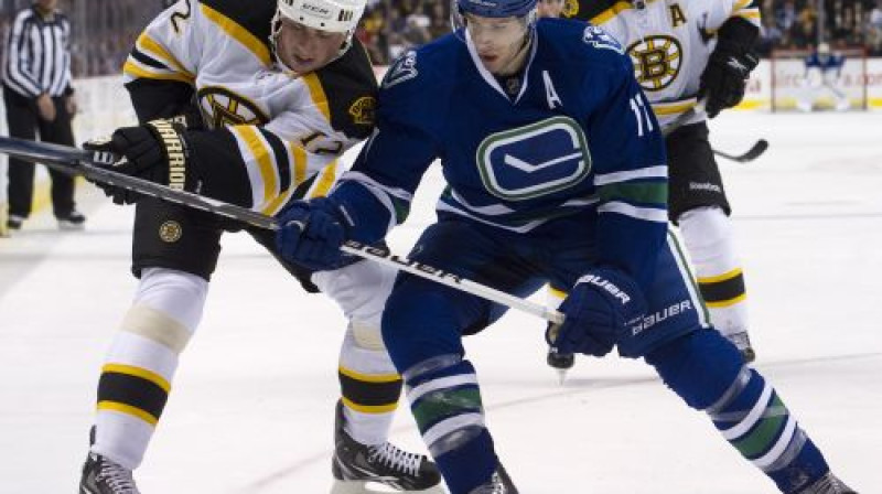 Tomāšs Kaberle pret Raienu Kesleru jeb ''Bruins'' pret ''Canucks''
Foto: AFP/Scanpix