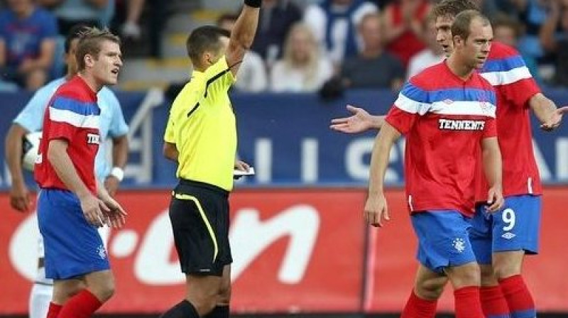 "Rangers" sarkanā kartīte un izstāšanās no ČL
Foto: Scanpix Sweden