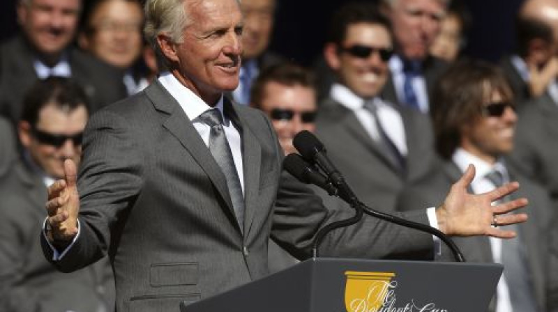 Gregs Normans 2011. gada Prezidenta kausa atklāšanas ceremonijā
Foto: Reuters/Scanpix