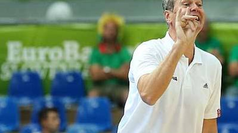 Ainars Bagatskis: pirmais treneris, kurš vadīs Latvijas vīriešu valstsvienību trešajā Eiropas čempionātā pēc kārtas.
Foto: FIBAEurope.com