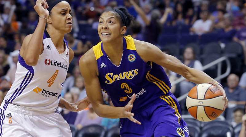 Kendisa Pārkere otrajā spēlē pret "Phoenix Mercury" 2013. gada 21. septembrī
Foto: AP/Scanpix