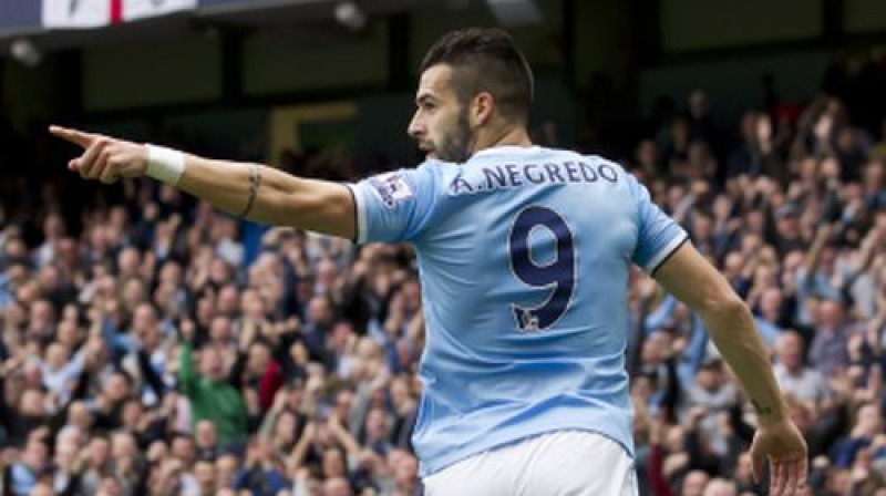 Alvaro Negredo pēc vārtu guvuma
Foto: AP/Scanpix