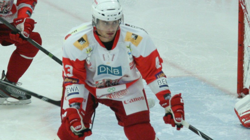 Ričards Birziņš (iepriekšējā kluba norvēģu "Vikings" formā)
Foto: www.hockeynytt.no