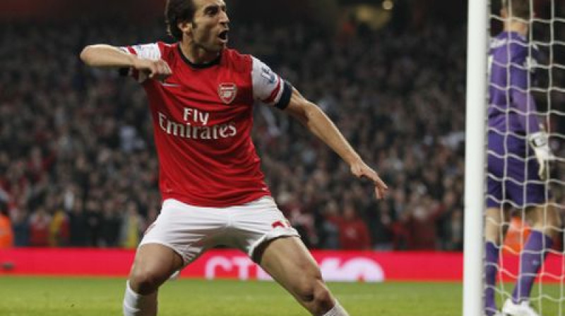 Matjē Flamini pēc vārtu guvuma
Foto: AFP/Scanpix