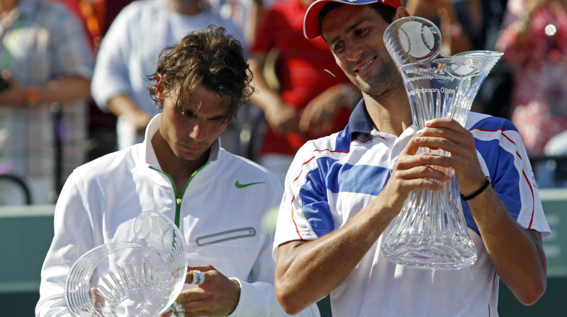 Rafaels Nadals un Novaks Džokovičs 2011. gada finālā
Foto: Reuters/Scanpix