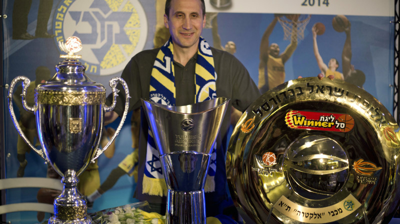 Deivids Blats un "Maccabi Tel Aviv" trofejas 2014. gada sezonā
Foto: AP/Scanpix