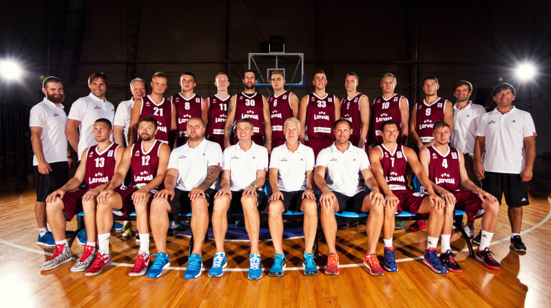 Latvijas vīriešu valstsvienība: svētdien jāsper pirmais solis ceļā uz EuroBasket'2013.
Foto: Renārs Koris