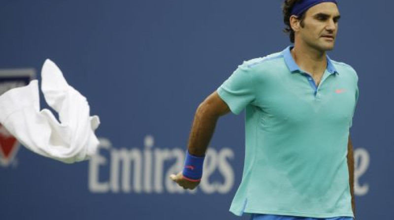 Rodžers Federers neatrada risinājumus Marina Čiliča serves neitralizēšanai
Foto: AP/Scanpix
