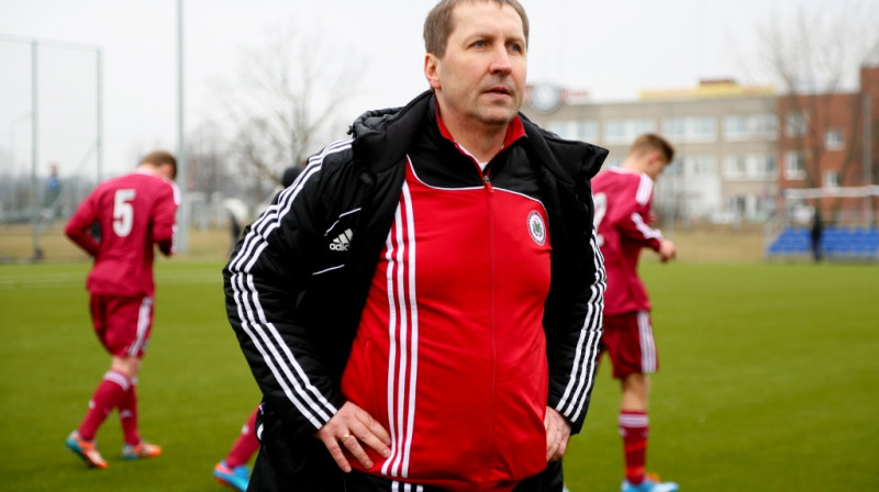 Latvijas U19 izlases galvenais treneris Vladimirs Babičevs. 
Foto: LFF