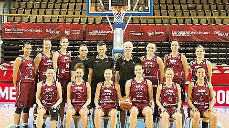 Latvijas sieviešu valstsvienība: septītais starts Eiropas čempionāta finālturnīrā.
Foto: FIBAEurope.com