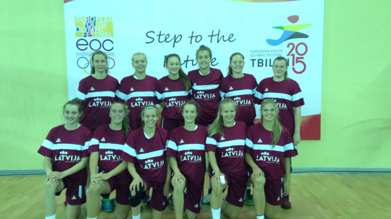 Latvijas U16 izlases Eiropas jaunatnes olimpiskajā festivālā Tbilisi.
Foto: basket.lv