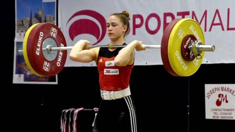 Rebeka Koha uzvar Maltā 
Foto: Malta Weightlifting Association