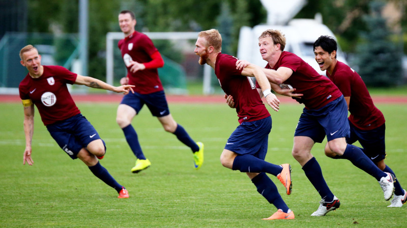 Jelgavnieku prieki pēc gūtajiem vārtiem
Foto: Nora Krevneva/f64