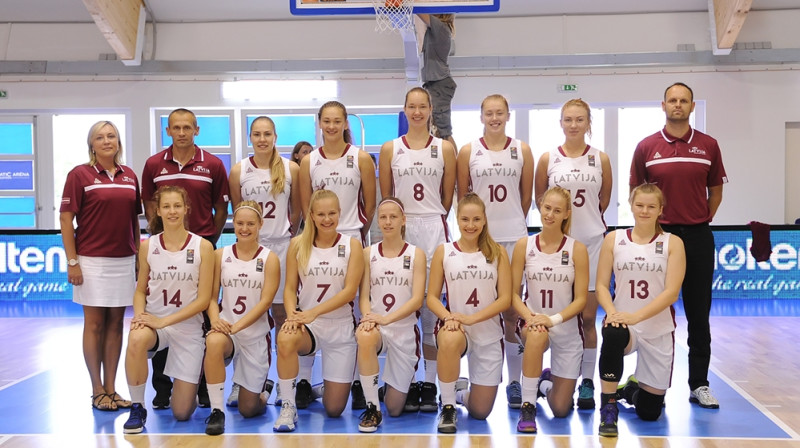 Latvijas U18 izlase: sestdien vakarā cīņa Eiropas čempionāta pusfinālā ar Franciju.
Foto: FIBA.com