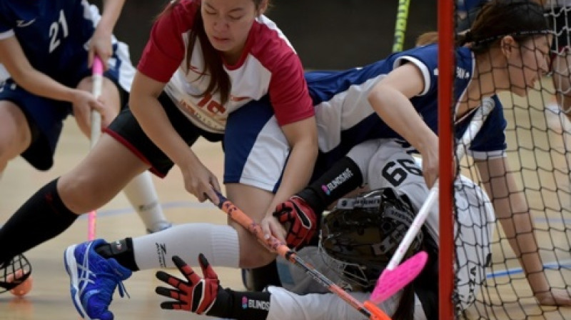 Cīņa starp Japānu un Singapūru bija ļoti spraiga
Foto: IFF Floorball