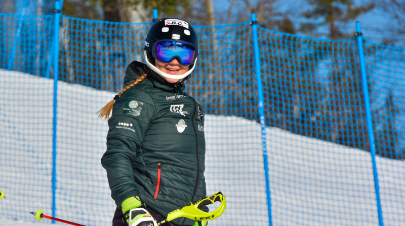 A.Āboltiņa priecīga par otro zelta medaļu.Foto: Infoski.lv, Emīls Lukšo