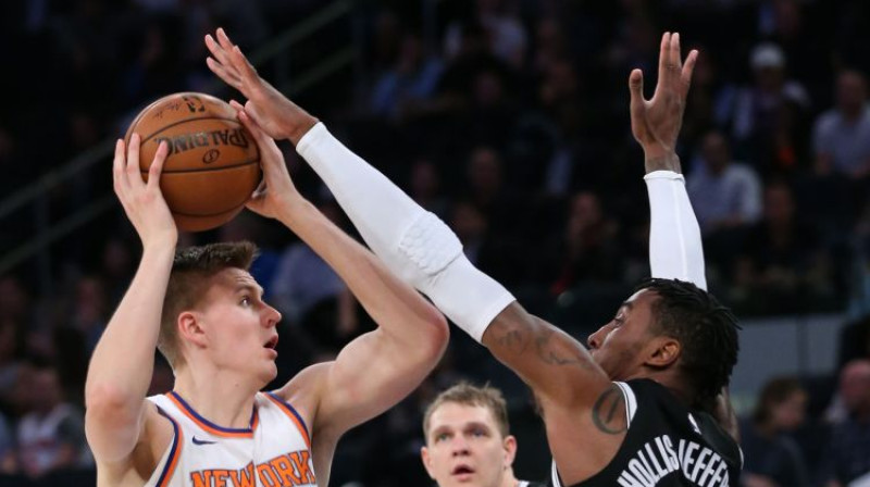 Kristaps Porziņģis pārbaudes spēlē pret "Nets"
Foto: USA Today Sports/Scanpix