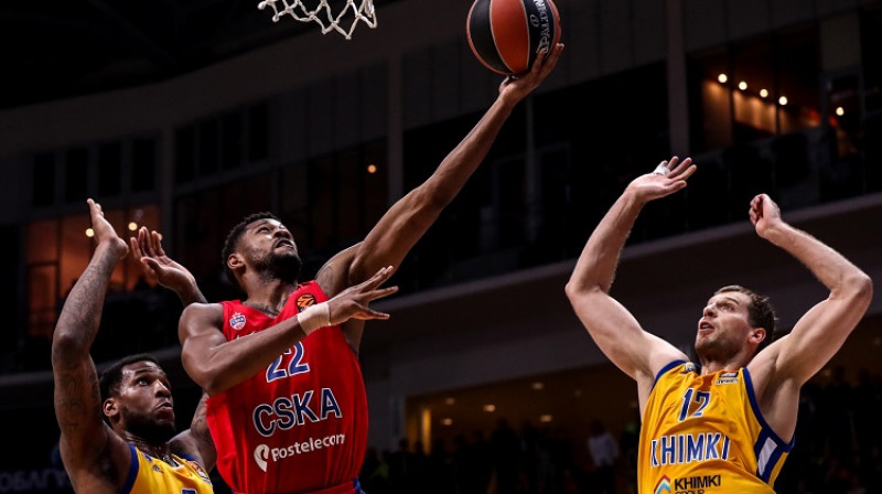 Korijs Higinss bija rezultatīvākais spēlētājs CSKA uzvarā pār Himkiem. Foto: TASS/Scanpix