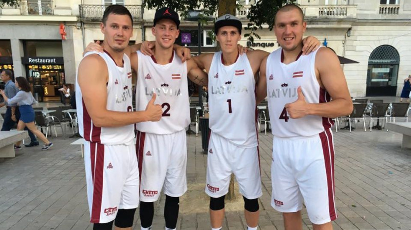 Latvijas 3x3 basketbola izlase pēc kvalificēšanās Eiropas kausam
Foto: N.Mieža Facebook profils