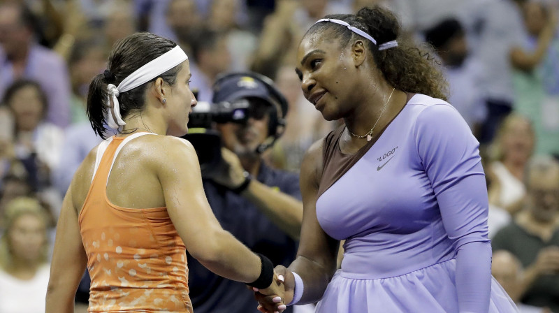 Anastasija Sevastova un Serēna Viljamsa pēc "US Open" pusfināla mača
Foto: AFP/Scanpix