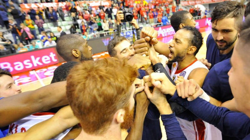 Mursijas UCAM pēc uzvaras FIBA Čempionu līgas spēlē. Organizatoru foto