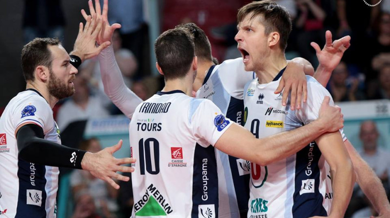 Tūras uzvara Nantē
Foto: Facebook/toursvolleyball