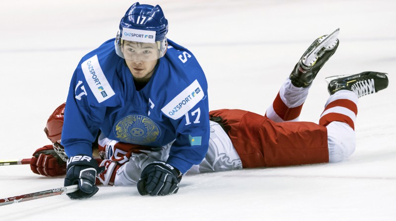 Kazahstānas trešo vārtu autors Sajans Danijars. Foto: AP/Scanpix