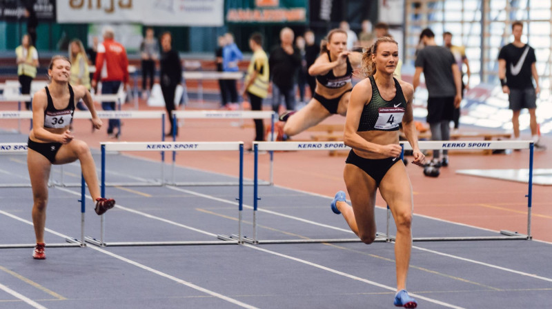 Laura Ikauniece Latvijas čempionātā. Foto: Guntis Bērziņš