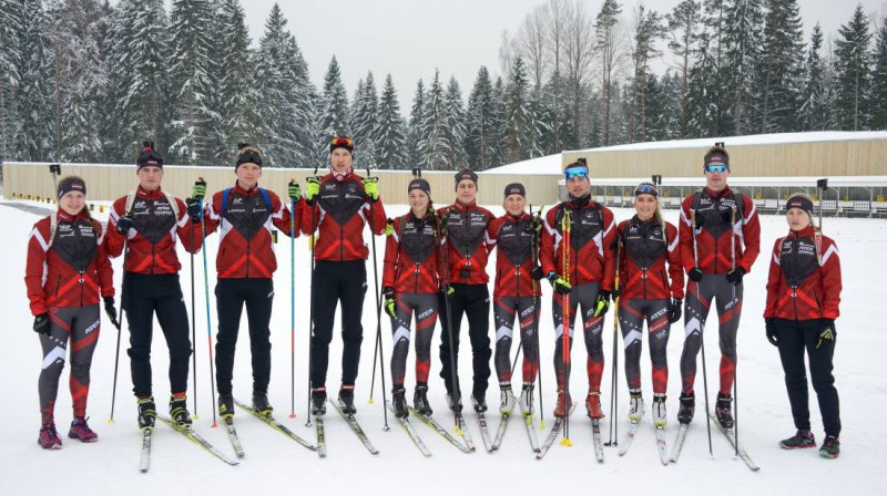 Latvijas junioru biatlona izlase. Foto: Latvijas Biatlona federācija