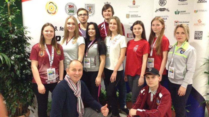 Latvijas šaušanas izlase 2018. gada Eiropas čempionātā. Foto no trenera Viļņa Celmiņa Facebook profila