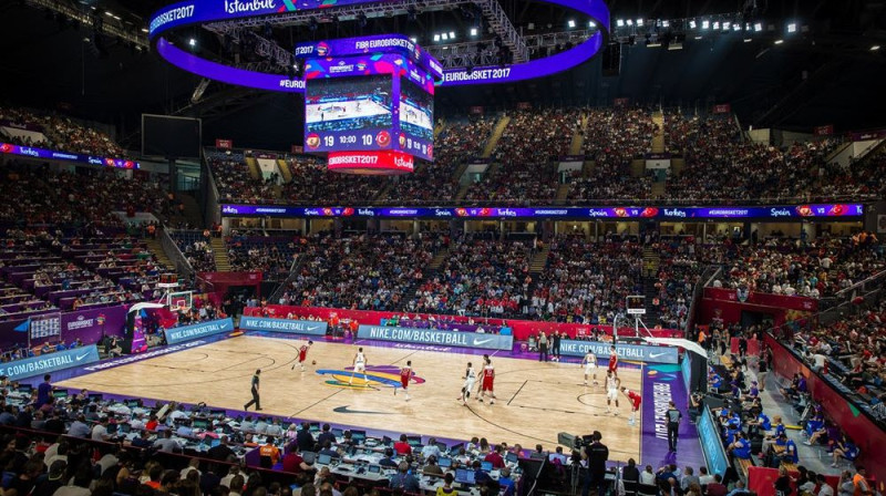 Eiropas čempionāta spēle Stambulā. Foto: FIBA