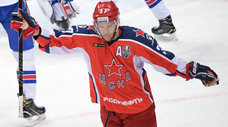 Maskavas CSKA hokejists Mets Robinsons. Foto: Vladimir Fedorenko/Sputnik/Scanpix