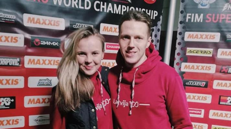 Rebeka un Andris Grīnfeldi. Foto no sportista Facebook profila