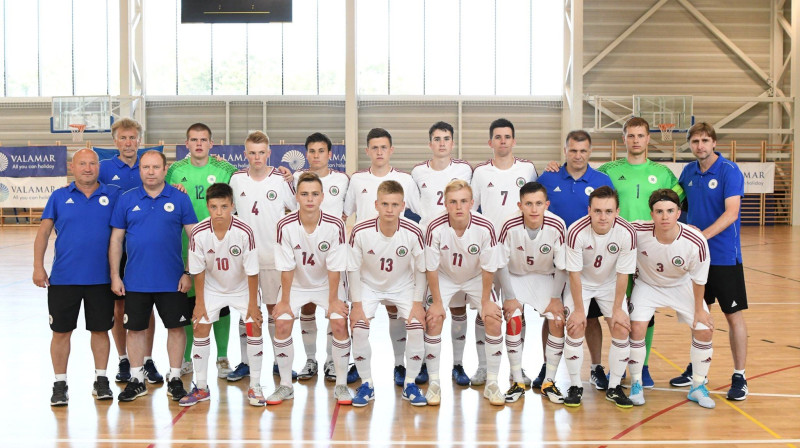 Latvijas U19 telpu futbola izlase. Foto: Latvijas Telpu futbola asociācija