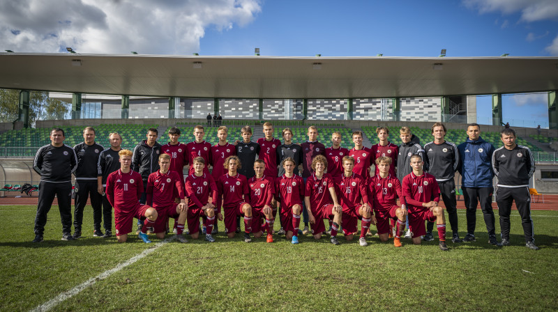 Latvijas U17 izlase. Foto: Nora Krevņeva-Baibakova/LFF