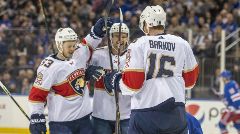 Floridas "Panthers" hokejisti. Foto: Corey Sipkin/AP/Scanpix